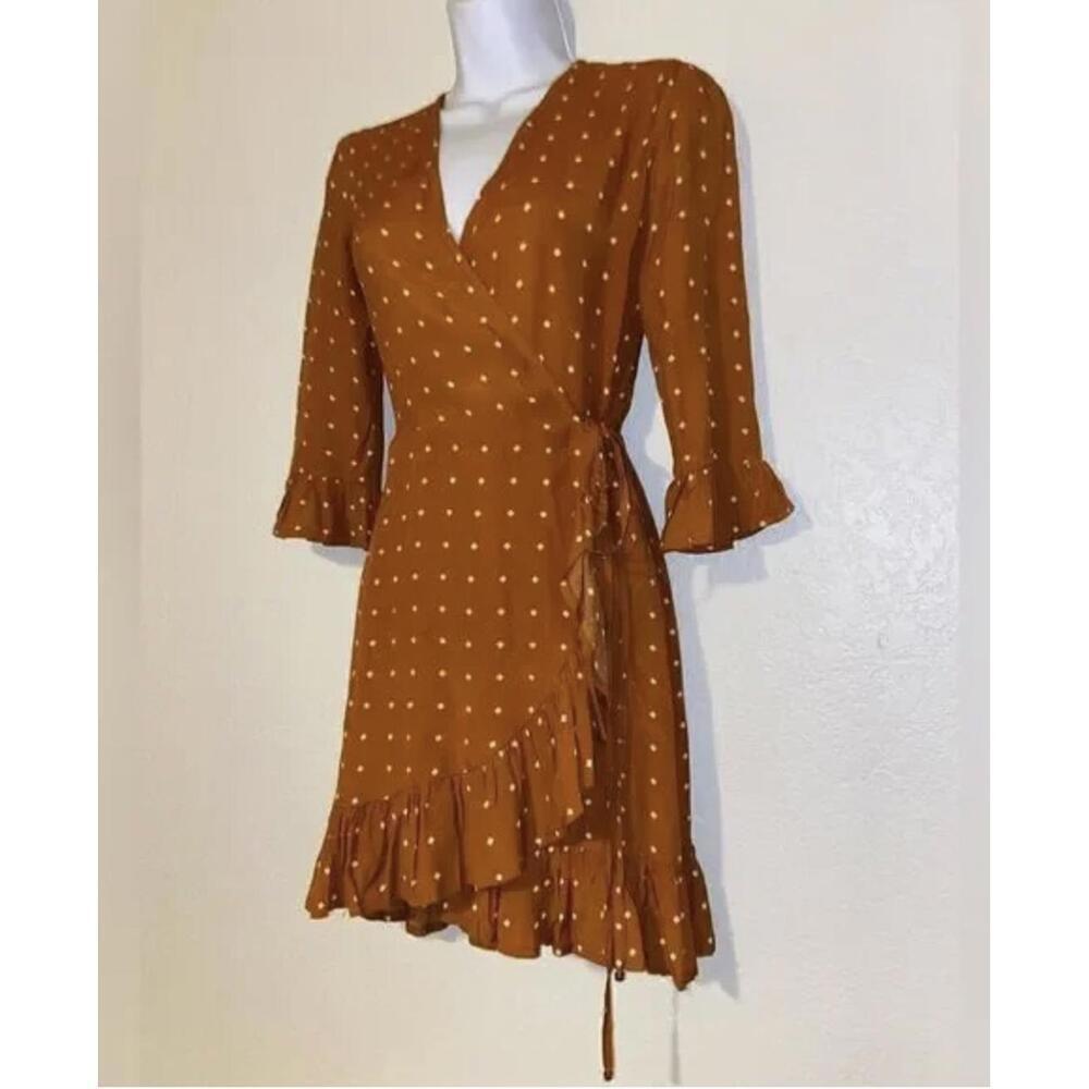 Faithfull the Brand Carmel Wrap Dress in Stefano US Size 4 - Picture 3 of 4